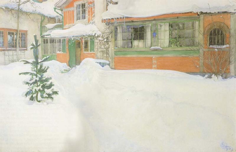 Carl Larsson THe Cottage in the Snow Germany oil painting art